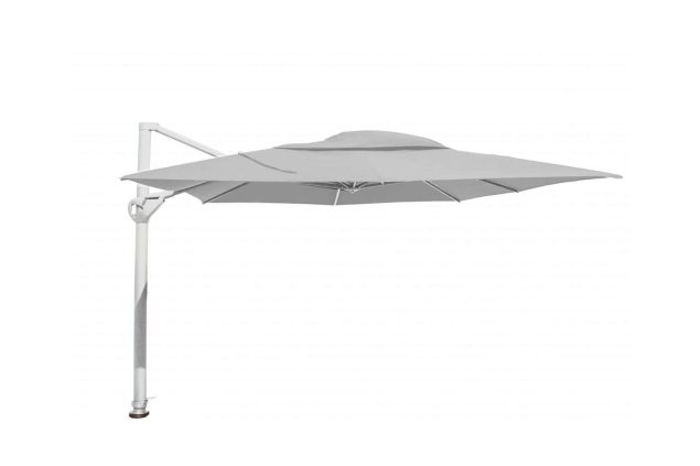 4 Seasons Outdoor Hacienda parasol 300 x 400 cm mid grey, wit frame