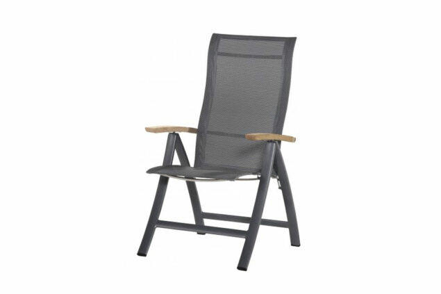 4 Seasons Outdoor | Sentosa reclining chair with teak arms, anthracites