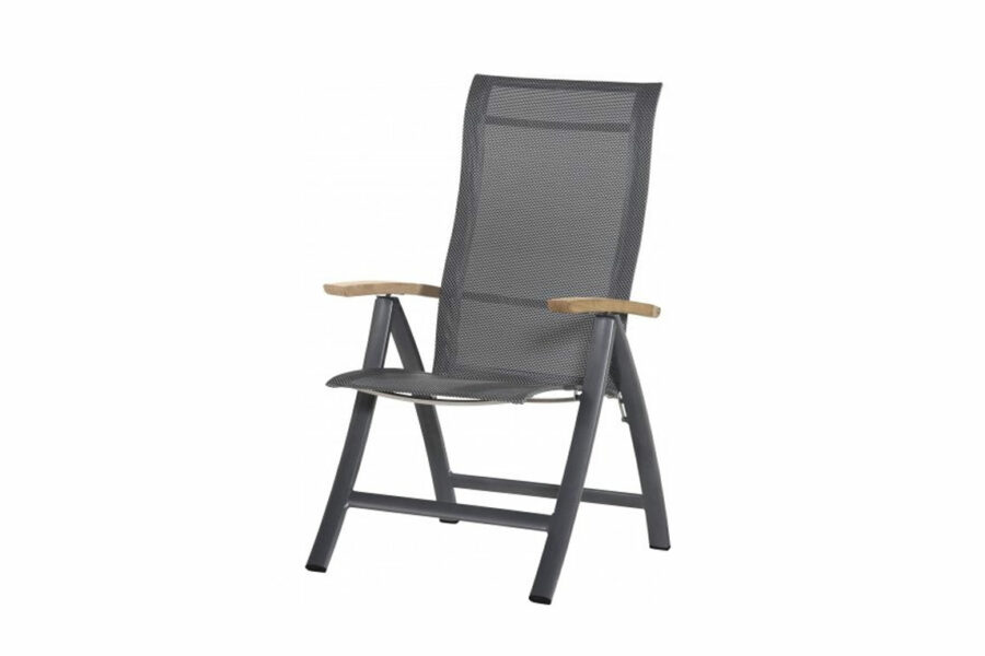 4 Seasons Outdoor Sentosa reclining chair with teak arms, anthracites