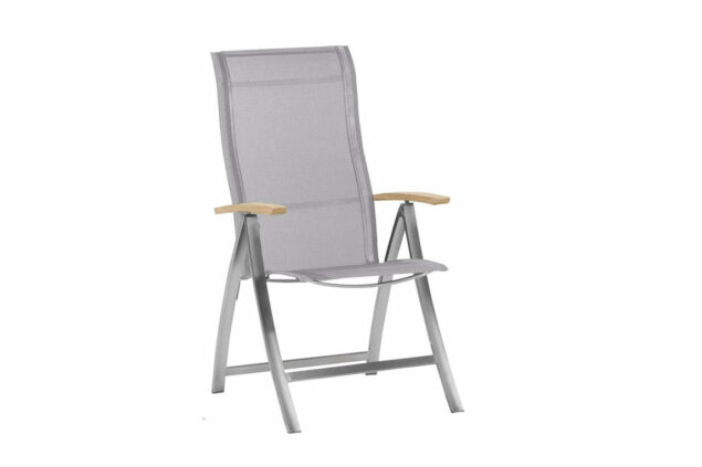 4 Seasons Outdoor | Slimm adjustable chair, ash grey/ teak arm