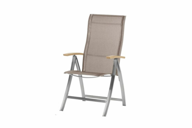 4 Seasons Outdoor | Slimm adjustable chair stainless steel mocca/teak arm