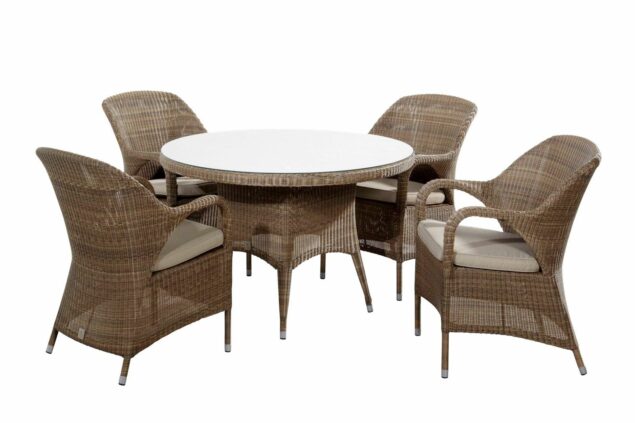 4 Seasons Outdoor Sussex dining set Polyloom taupe