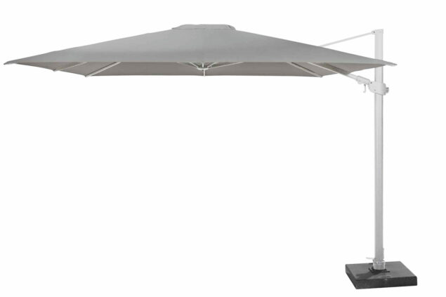 4 Seasons Outdoor Siesta PREMIUM parasol 300 x300 cm mid grey, wit frame