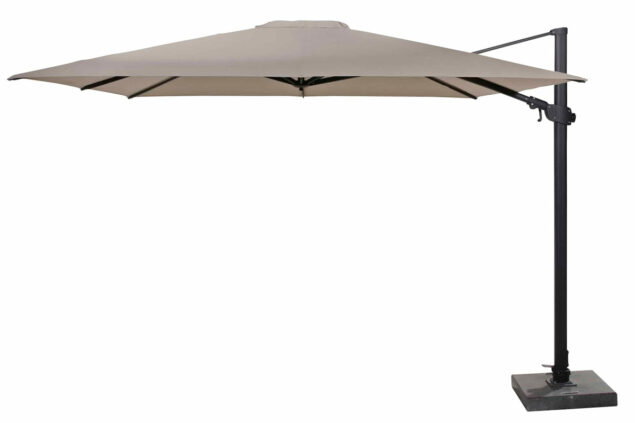 4 Seasons Outdoor Siesta PREMIUM parasol 300 cm x 300 cm, taupe, antraciet frame