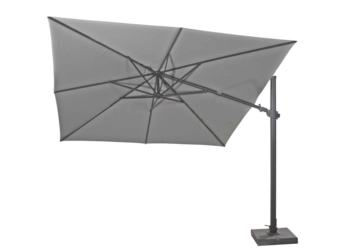 Grace steno Gepland 4 Seasons Outdoor Siesta PREMIUM 300 x 300 cm parasol charcoal, antraciet  frame - 4 Seasons Outdoor Store