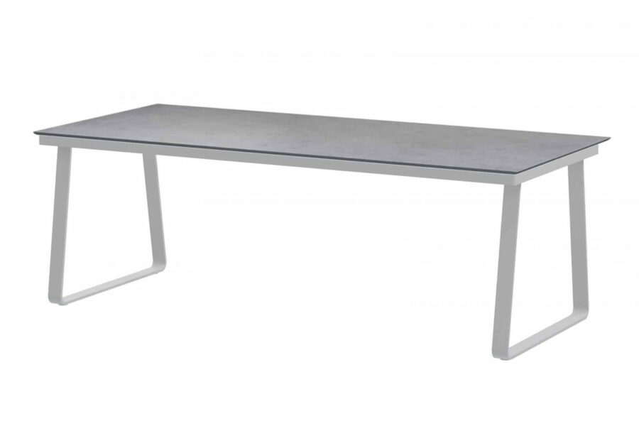 Konos tafel frost grey met Goa HPL blad light grey 220 cm