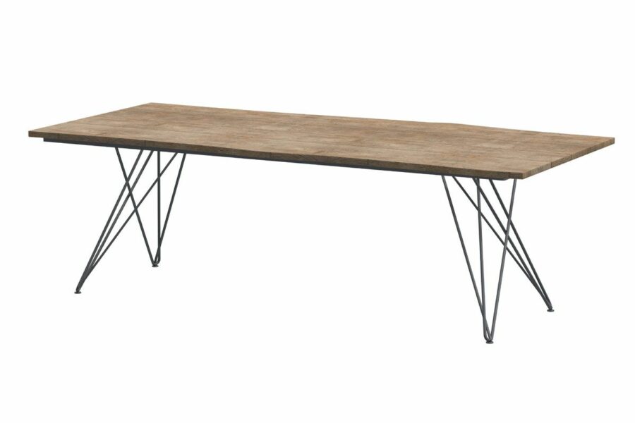 Robusto teak top with tampa anthracite frame 220 x 95 cm