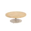 4 Seasons Outdoor Volta salontafel Latte met teak blad Ø 80 cm