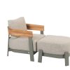4 Seasons Outdoor Varenna loungestoel olijfgroen met voetenbank detail