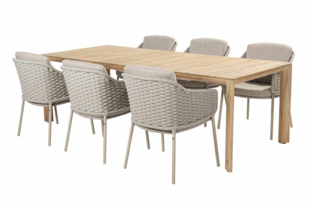 4 Seasons Outdoor Eros tuinset latte met Lucas tafel 240 x 100 cm