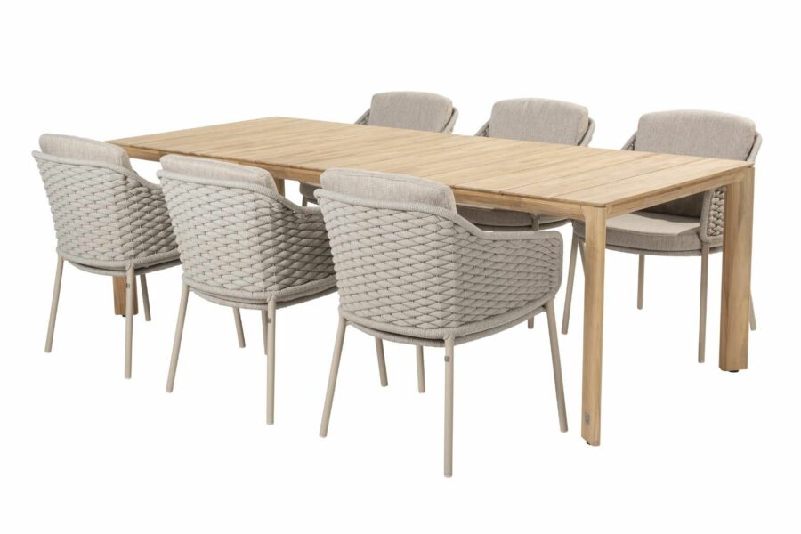 4 Seasons Outdoor Eros tuinset latte met Lucas tafel 240 x 100 cm