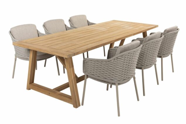 4 Seasons Outdoor Eros tuinset latte met Noah tafel 260 x 100 cm * Sale *