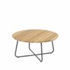 4 Seasons Outdoor Verdi loungetafel antraciet met rond teak blad Ø 73 cm (H35)