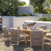 4 Seasons Outdoor Dalias low dining set with Prado ellipse teak table