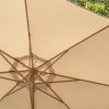 4 Seasons Outdoor Siesta PREMIUM parasol met doek Ø 350 cm zand, wood look frame - Detail