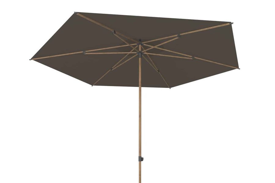 4 Seasons Outdoor Azzurro Parasol woodlook frame met charcoal doek Ø 300 cm