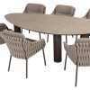 4 Seasons Outdoor Montera dining set terre met Arizona tafel met kiezelvormig blad 240 x 120 cm