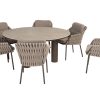 4 Seasons Outdoor Montera dining set terre met Arizona tafel met keramisch blad Ø 160 cm