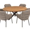 4 Seasons Outdoor Montera dining set terre met Prado tafel terre met teak blad Ø 160 cm