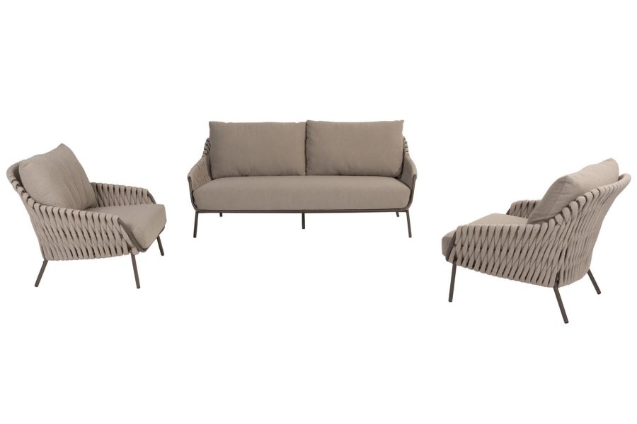 4 Seasons Outdoor Montera loungeset terre met voetenbank