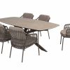 4 Seasons Outdoor Capalbio dining set met Prado tafel terre met barrel tafelblad 240 x 205 cm