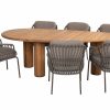 Capalbio dining set met Corsica teakhouten tuintafel met kiezelvormig blad 240 x 130 cm