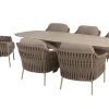 4 Seasons Outdoor Comino low dining set latte met Nevada tafel