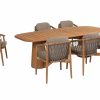 4 Seasons Outdoor Nora dining set naturel teak met Capri tafel 240 x 110 cm