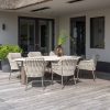 4 Seasons Outdoor Montera dining set terre met Arizona tafel kiezelvormig keramisch blad 240 x 120 cm