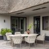 4 Seasons Outdoor Montera dining set terre met Arizona tafel kiezelvormig keramisch blad 240 x 120 cm