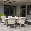 4 Seasons Outdoor Montera dining set terre met Arizona tafel kiezelvormig keramisch blad 240 x 120 cm