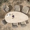 4 Seasons Outdoor Montera dining set terre met Arizona tafel kiezelvormig keramisch blad 240 x 120 cm - topview