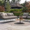 4 Seasons Outdoor Moretti loungeset terre met Volta tafel en outdoor kleed Ø 200 cm