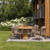 4 Seasons Outdoor Nora dining set naturel teak met Capri tafel 240 x 110 cm