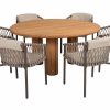 Allora dining set met Corsica teakhouten tuintafel blad Ø 160 cm