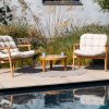 4 Seasons Outdoor Samos loungestoelen teak met Finn tafel