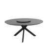 4 Seasons Outdoor Locarno tafel met HPL blad slate antraciet Ø 160 cm en Lazy Susan