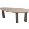 4 Seasons Outdoor Arizona tafel met kiezelvormig keramisch blad in zandkleur 240 x 120 cm