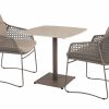 4 Seasons Outdoor Moretti dining set met Vermont RVS tafel terre met keramisch blad 75 x 75 cm