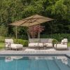 4 Seasons Outdoor Capresi loungeset terre met Sofie tafels en Siesta Premium Beach parasol met Wengé frame