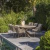 4 Seasons Outdoor Fabrice dining set latte met Prado tafel met keramisch blad in barrelvorm 240 x 105 cm