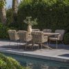 4 Seasons Outdoor Fabrice dining set latte met Prado tafel met keramisch blad in barrelvorm 240 x 105 cm