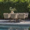 4 Seasons Outdoor Fabrice dining set latte met Prado tafel met keramisch blad in barrelvorm 240 x 105 cm