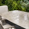 4 Seasons Outdoor Fabrice dining set latte met Prado tafel met keramisch blad in barrelvorm 240 x 105 cm - detail