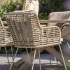 4 Seasons Outdoor Fabrice dining set latte met Prado tafel met keramisch blad in barrelvorm 240 x 105 cm - detail