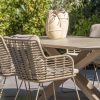 4 Seasons Outdoor Fabrice dining set latte met Prado tafel met keramisch blad in barrelvorm 240 x 105 cm - detail