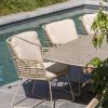 4 Seasons Outdoor Fabrice dining set latte met Prado tafel met keramisch blad in barrelvorm 240 x 105 cm - detail