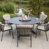 Taste by 4 Seasons Manitoba dining set antraciet - met Locarno tafel Ø 160 cm