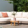 4 Seasons Outdoor Maxime chaise loungebank terre met Finn tafel detail