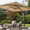 4 Seasons Outdoor Azzurro parasol met Beach doek 200 x 300 cm en Wenge frame